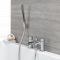 Milano Razor - Modern Deck Mounted Waterfall Bath Shower Mixer Tap with Hand Shower - Chrome