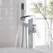 Milano Parade - Modern Waterfall Freestanding Bath Shower Mixer Tap with Hand Shower - Chrome