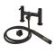 Milano Nero - Modern Bath Shower Mixer Tap with Hand Shower - Black