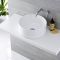 Milano Ballam - White Modern Round Countertop Basin with Wall Mounted Mixer Tap - 400mm x 400mm