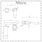 Milano Rivington - White Modern Rectangular Countertop Basin with Wall Mounted Mixer Tap - 610mm x 350mm