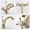 Milano Elizabeth - Traditional Crosshead Mono Basin Mixer Tap - Brushed Gold