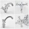 Milano Elizabeth - Traditional Crosshead Mono Basin Mixer Tap - Chrome and White