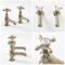 Milano Elizabeth - Traditional Crosshead Basin Pillar Taps - Brushed Gold