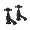Milano Elizabeth - Traditional Crosshead Basin Pillar Taps - Black