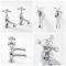 Milano Elizabeth - Traditional Crosshead Basin Pillar Taps - Chrome and White