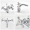 Milano Elizabeth - Traditional Crosshead Mono Bidet Mixer Tap - Chrome and White