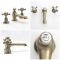 Milano Elizabeth - 3 Tap-Hole Crosshead Basin Mixer Tap - Brushed Gold
