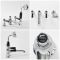 Milano Elizabeth - Traditional 4 Tap-Hole Lever Bath Shower Mixer Tap - Chrome and Black