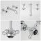 Milano Elizabeth - Traditional Wall Mounted 3 Tap-Hole Crosshead Basin Mixer Tap - Chrome and Black