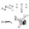 Milano Elizabeth - Traditional Wall Mounted Crosshead 3 Mixer Tap-Hole Bath Filler Mixer Tap - Chrome and Black