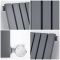 Milano Capri Electric - Anthracite Flat Panel Horizontal Designer Radiator - 635mm x 590mm (Single Panel)