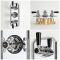 Milano Elizabeth - Chrome and Black Traditional Thermostatic Shower with Diverter, Shower Head, Body Jets and Riser Rail (3 Outlet)