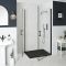 Milano Langley - Black Traditional Hinged Double Door Corner Shower Enclosure with Slate Tray - Choice of Sizes
