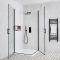 Milano Nero - Black Hinged Double Door Corner Shower Enclosure with Tray - Choice of Sizes