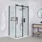 Milano Nero - Black Corner Frameless Sliding Door Shower Enclosure with Tray - Choice of Sizes