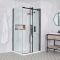 Milano Nero - Black Corner Frameless Sliding Door Shower Enclosure with Tray - Choice of Sizes