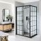 Milano Barq - Black Grid Corner Sliding Door Shower Enclosure with Slate Tray - Choice of Sizes and Side Panel