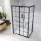 Milano Barq - Black Grid Corner Sliding Door Shower Enclosure with Slate Tray - Choice of Sizes and Side Panel