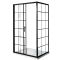 Milano Barq - Black Grid Corner Sliding Door Shower Enclosure with Tray - Choice of Sizes and Side Panel
