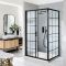Milano Barq - Black Grid Corner Sliding Door Shower Enclosure with Tray - Choice of Sizes and Side Panel