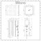 Milano Lisse - Concealed Brushed Shower Tower Panel with 400mm Square Recessed Ceiling Head