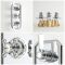 Milano Elizabeth - Chrome and White Traditional Thermostatic Shower with Ceiling Mounted Shower Head and Hand Shower (2 Outlet)