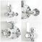 Milano Elizabeth - Chrome and White Traditional Twin Exposed Thermostatic Shower with Round Shower Head and Rigid Riser Rail (1 Outlet)