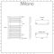 Milano Arno Dual Fuel - White Bar on Bar Heated Towel Rail - 730mm x 450mm
