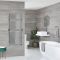Milano Arno Dual Fuel - Chrome Bar on Bar Heated Towel Rail - 1190mm x 450mm