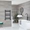 Milano Artle Dual Fuel - Anthracite Curved Heated Towel Rail - 800mm x 500mm