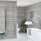 Milano Kent Dual Fuel - Chrome Curved Heated Towel Rail - 1800mm x 500mm
