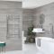 Milano Kent Dual Fuel - Chrome Curved Heated Towel Rail - 1000mm x 600mm