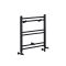 Milano Nero Dual Fuel - Black Straight Heated Towel Rail - 600mm x 400mm