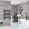 Milano Nero Dual Fuel - Black Straight Heated Towel Rail - 800mm x 500mm