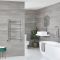 Milano Kent Dual Fuel - Chrome Straight Heated Towel Rail - 800mm x 600mm