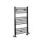 Milano Nero Dual Fuel - Black Straight Heated Towel Rail - 1000mm x 600mm