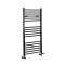 Milano Nero Dual Fuel Matt Black Straight Heated Towel Rail - 600 x 1200mm