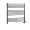 Milano Nero Dual Fuel - Black Straight Heated Towel Rail - 1000mm x 1000mm