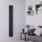 Milano Aruba Flow - Anthracite Vertical Middle Connection Designer Radiator - 1600mm x 236mm (Double Panel)