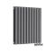 Milano Aruba Flow - Anthracite Horizontal Side Connection Designer Radiator - 635mm x 590mm (Double Panel)