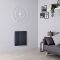 Milano Aruba Flow - Anthracite Horizontal Side Connection Designer Radiator - 635mm x 590mm (Double Panel)