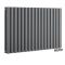 Milano Aruba Flow - Anthracite Horizontal Side Connection Designer Radiator - 635mm x 1000mm (Double Panel)