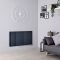Milano Aruba Flow - Anthracite Horizontal Side Connection Designer Radiator - 635mm x 1180mm (Double Panel)