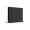 Milano Alpha - Black Horizontal Flat Panel Designer Radiator - 635mm Tall - Choice Of Width