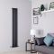 Milano Alpha - Anthracite Flat Panel Vertical Designer Radiator - 1600mm x 280mm (Single Panel)