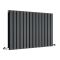 Milano Alpha - Black Flat Panel Horizontal Designer Radiator - 635mm x 980mm (Double Panel)