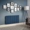 Milano Aruba Electric - Deep Sea Blue Horizontal Designer Radiator - 635mm Tall - Choice of Size, Thermostat and Cable Cover