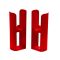 Milano Aruba -  Modern Floor-Mounting Radiator Feet - Siamese Red