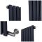 Milano Aruba Electric - Regal Blue Horizontal Designer Radiator - 635mm Tall - Choice of Size, Thermostat and Cable Cover